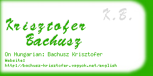 krisztofer bachusz business card